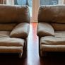 2 Brown suede recliner chairs Image 2