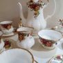 15 piece Coffee Set With Medium Coffee Pot  Royal Albert Old Country Roses For 6 Person Setting, Bone China Image 4
