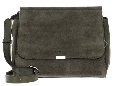 Saddler Uppsala Crossbody Olive Grey Suede Bag