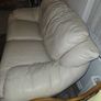 Couch, 2 Seater Cream Leather Image 2