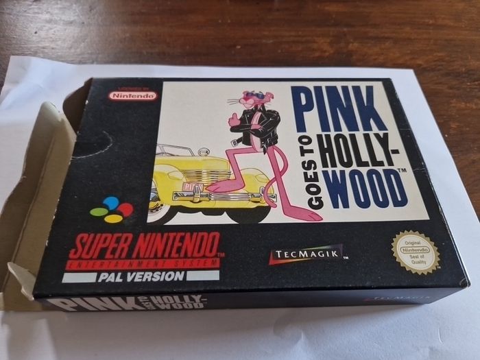 Pink Goes to Hollywood Super Nintendo Snes Arcade Retro Games Original