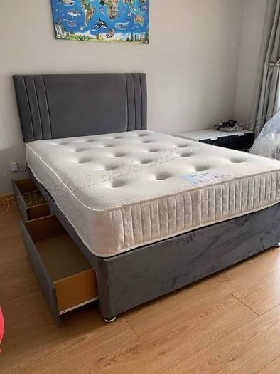Brand New Double and King Size Divan beds. New Tufted MATTRESSES and storage drawers available