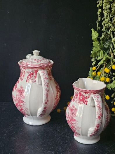 San Claudio Spain Ironstone " Empire" Coffee Pot and Milk Jug