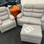 3+2 Light Grey Sorrento Leather Recliner Sofa Set Image 6