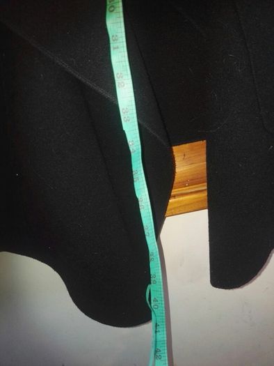 Black Wool And Fake Leather Coat