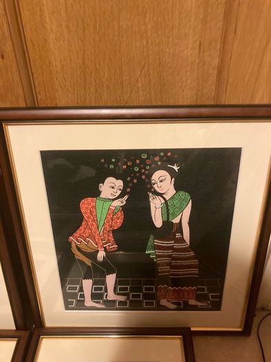 Thai silk paintings collection free postage