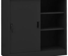 Office Cabinet with Sliding Door Anthracite 90x40x90 cm Steel