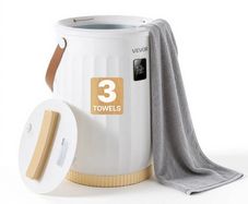 20L Heated Towel Warmer Bucket with LED Display, 4 Timer Settings, Rapid Heating & Auto Shut-Off, White Bathroom Towel Warmer for Towels, Blankets & Bathrobes