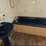 Vintage cast iron blue bath Image 3