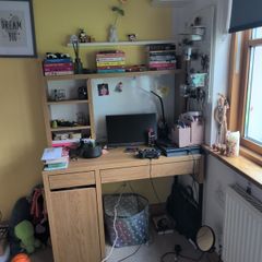 home work desk + standing mirror with storage