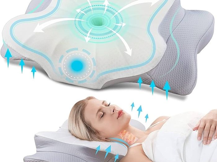 Cervical Pillow for Neck and Shoulder, Contour Memory Foam Pillow, Ergonomic Neck Support Pillow for Side Back Stomach Sleepers with Pillowcase