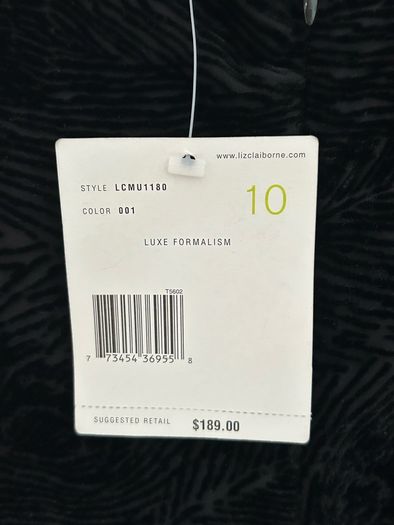 BNWT Liz Claiborne Collection Black Velvet Burnout Cami Dress UK 14