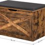 _Shoe bench, seat chest, storage cabinet, with upholstery, 76 x 40 x 48 cm, country house style, vintage brown Image 5