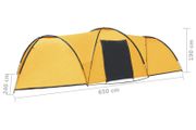 Camping Igloo Tent 650x240x190 cm 8 Person Yellow