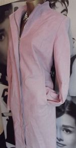 Karen Millen Dusky Pink Suede Effect Collarless Coat