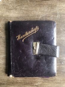 Antique Leather-Bound Handkerchief Case