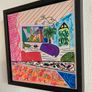 Framed Original Abstract Painting Miami style Interiors Art   Original Art Gift Image 3