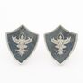925 Vintage Sterling Silver Gothic Shield Stud Earrings Image 2