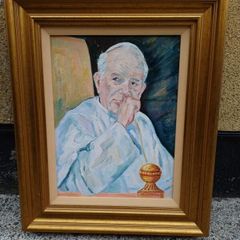 Vintage John Paul ll Oil  Painting