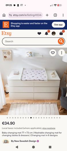 Changing table attachment for IKEA Hemnes chest