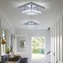 Mini Crystal Chandelier Mount Ceiling Light in Chrome Finish - Pendant Lighting for Living Room, Kitchen, Office, Bedroom, Dining Room, Island (White Square) Image 4