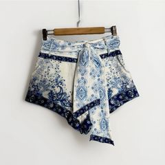 Camilla "Talking About Revolution" Linen Shorts Sz 6UK 2US S Embellished Printed