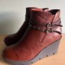 Brown Leather Ankle Boots With Wedge Size 40 (uk 7).  Spanish Brand Xti Quality Soft Leather Boots & Excellent Condition Image 3
