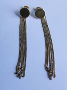 Sterling Silver 925 Gold Plated Dangle Boho Earrings 4,8g