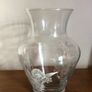 Large vintage clear glass floral print Vase Image 3
