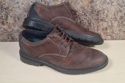mens CLARKS BURCHILL DERBY OXFORD brown beeswax leather shoes Size UK 8 EU 42