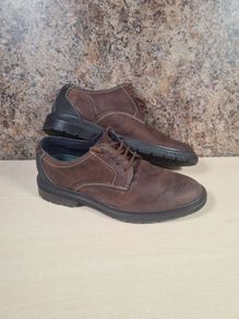 mens CLARKS BURCHILL DERBY OXFORD brown beeswax leather shoes Size UK 8 EU 42