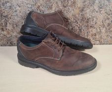 mens CLARKS BURCHILL DERBY OXFORD brown beeswax leather shoes Size UK 8 EU 42