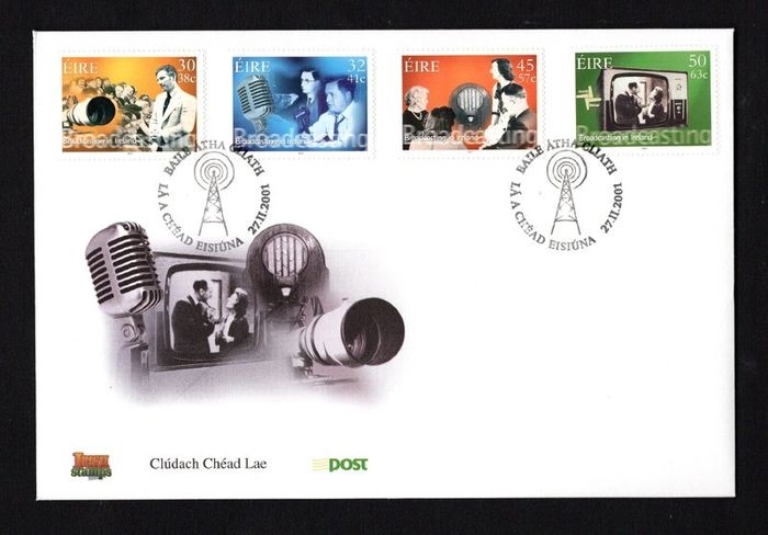 2001 Ireland Broadcasting in Ireland Commemorative Stamps An Post First Day Cover (FDC)
