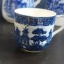 Beautiful Antique Blue and White Willow Pattern Small Coffee Can Cup, English Made, Unknown Maker Image 7