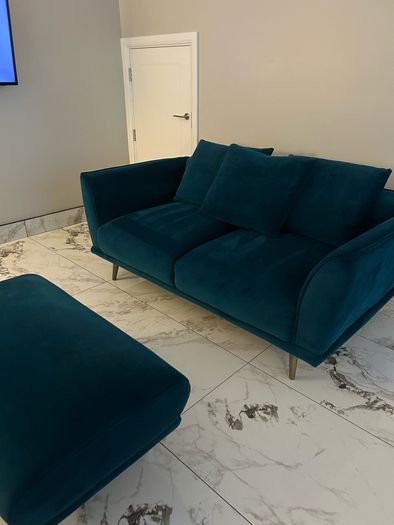 EZ Living Teal Sofa 3 Piece - Katie