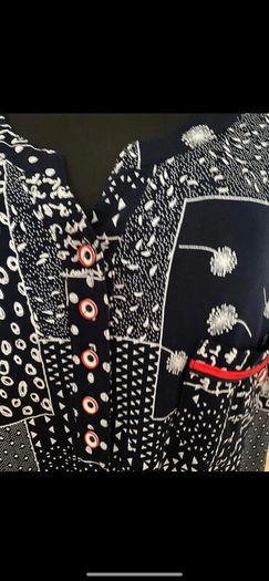 Navy printed top size UK22/24 EU50/52  Perfect condition Postage included