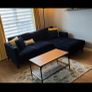 Blue L Shaped Sofa Image 2