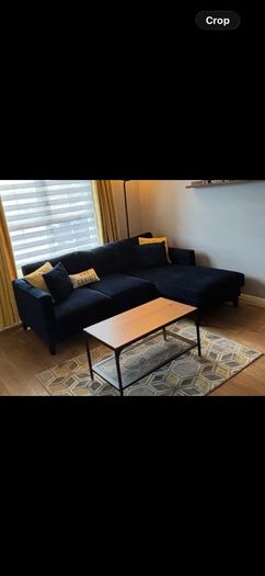 Blue L Shaped Sofa