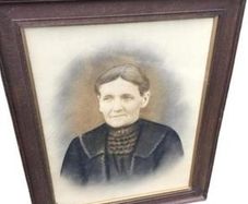 Old,Victorian era, framed picture of a woman