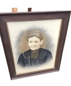 Old,Victorian era, framed picture of a woman