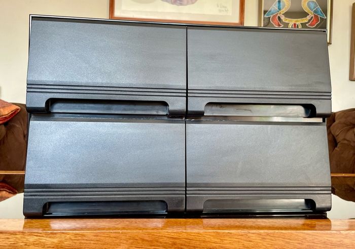Vintage VHS VCR Cassette Holder Storage Case 40 Tapes Faux Wood Grain 1980 90s