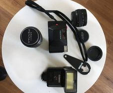 Pentax 35mm camera and lens