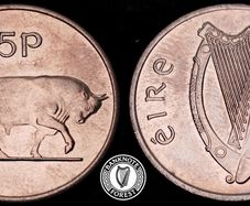 Ireland - 1975 - 5 Pence - Bull - AU - KM.22 - [2401]