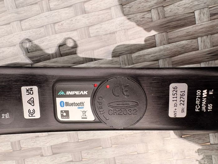 Shimano R7100 165mm crankset and INPEAK power meter
