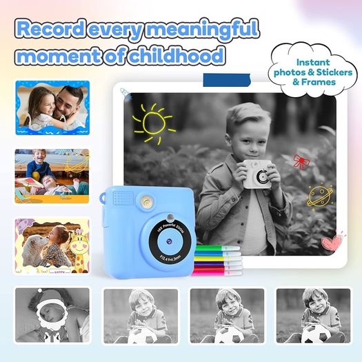 NEW SALE | Kids Instant Print Camera Toy for 3-14 Year Old, 1080P HD Kids Digital Camera with Photo Paper Birthday Gifts