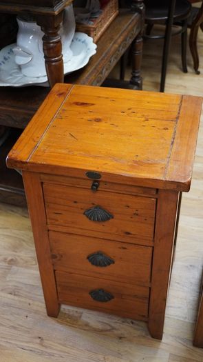 Pair of Irish Coast Reclaimed Wood Bedside Cabinets