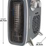 1800W/1.8KW Electric Heater, Retro Horizontal/Vertical Fan Heater in Grey with Adjustable Thermostat, 2 Heat Settings, 20m2 Room Size, Dial Control (FREE POSTAGE) Image 2