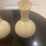Pair of Beleek Irish wear vases  with a pale pink trim Image 5