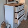 Beautiful 5 Drawer Chest of Drawers with Natural Wood Top Image 4
