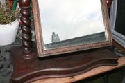 Antique Wooden Large Shaving Mirror
